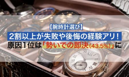 【腕時計選び】2割以上が失敗や後悔の経験アリ!原因1 【腕時計選び】2割以上が失敗や後悔の経験アリ!原因1