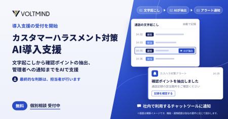 VOLTMIND、企業ごとに設計・構築する「カスハラ対策AI VOLTMIND、企業ごとに設計・構築する「カスハラ対策AI