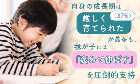 自身の成長期は「厳しく育てられた(37%)」が最多も 自身の成長期は「厳しく育てられた(37%)」が最多も