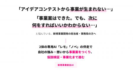 【トライアルプラン開始】新規事業創出AI『レモノベー 【トライアルプラン開始】新規事業創出AI『レモノベー