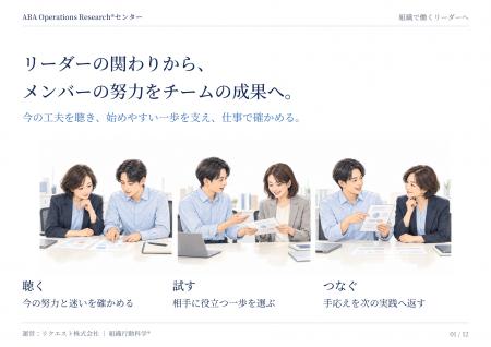 リーダーの関わりから メンバーの努力をチームの成果 リーダーの関わりから メンバーの努力をチームの成果