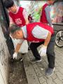 約500人が赤いビブスをまとい、京橋の街へ!「END POL 約500人が赤いビブスをまとい、京橋の街へ!「END POL