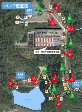 紀の川市消防団(打田・粉河・近大) 合同訓練 実施 紀の川市消防団(打田・粉河・近大) 合同訓練 実施