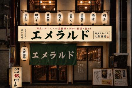 鮮魚とおでんなのに、エメラルド。コズミックダイナー 鮮魚とおでんなのに、エメラルド。コズミックダイナー